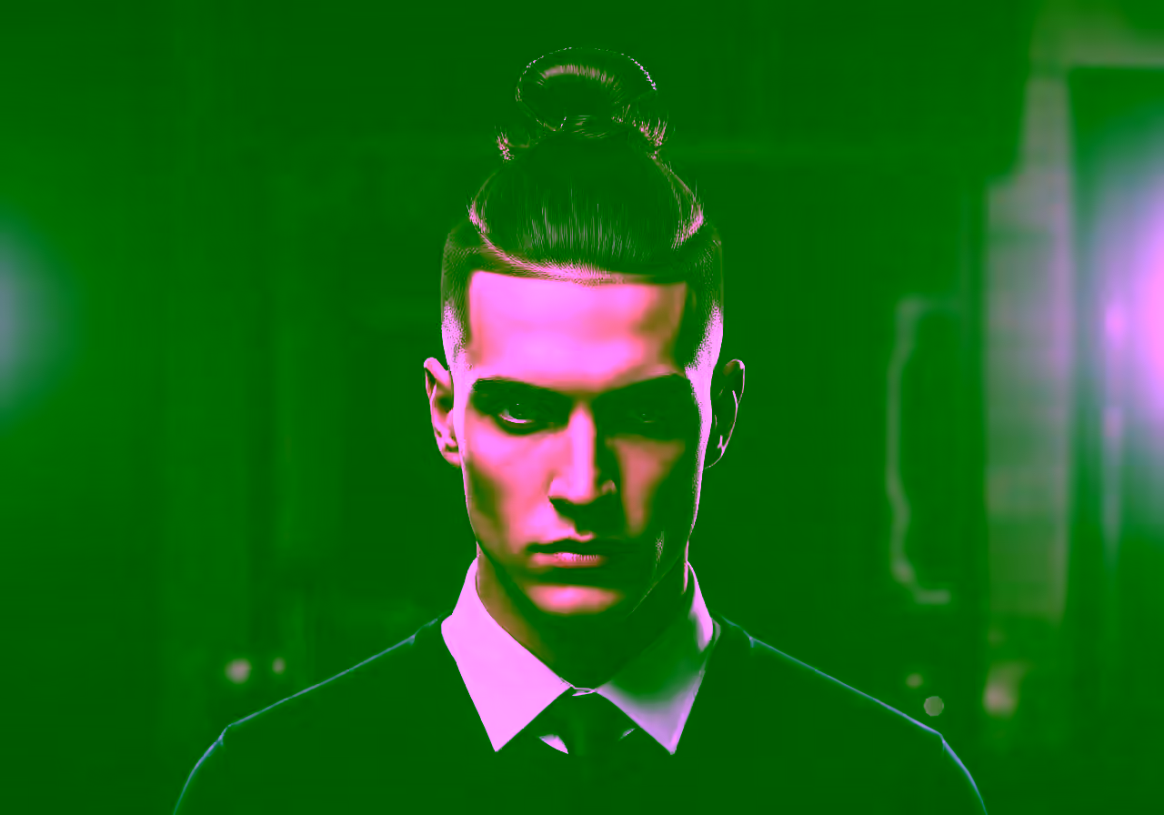 Samurai Top Knot hairstyle for men 2026 — long hairstyles variation, best for square faces + thick straight hair, modern barbering by Master Stylist Jessica Hamilton