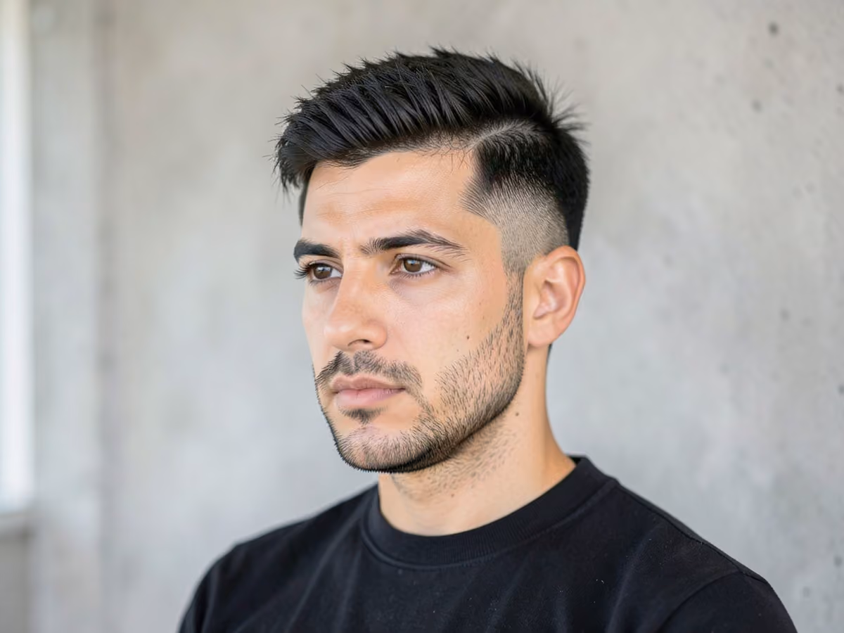 Man with a low maintenance butch cut