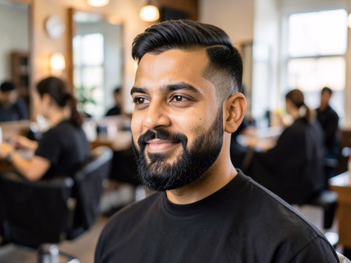 Man with a low maintenance dad haircut