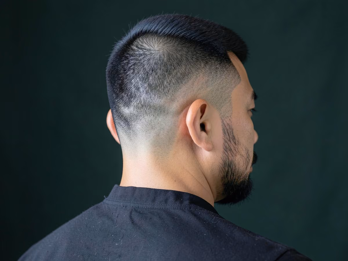 Man with a low maintenance fade haircut
