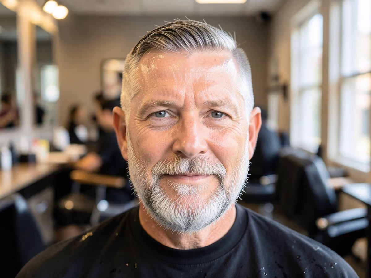 Man with a low maintenance gym haircut