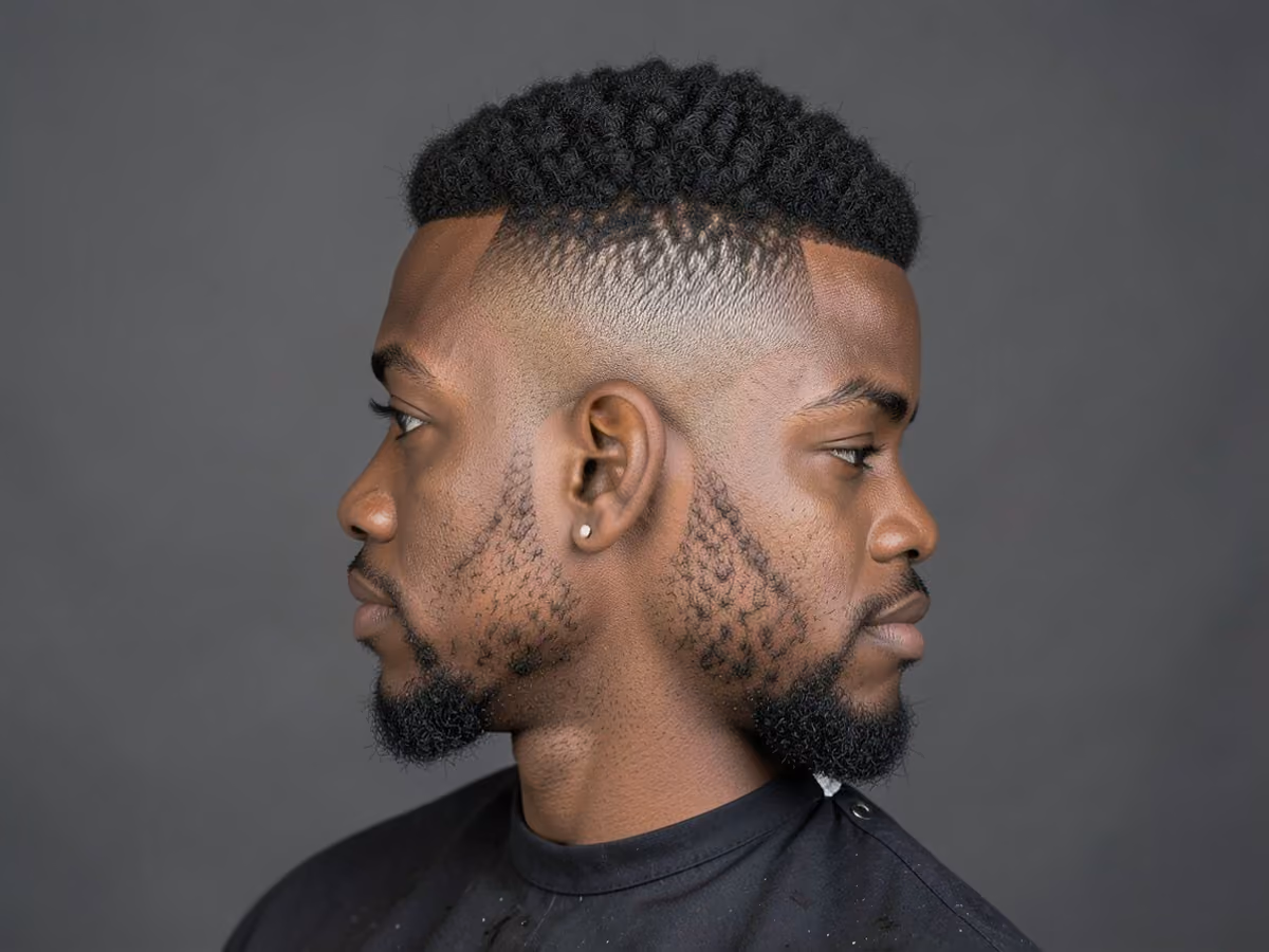 Man with a low maintenance haircut for black men