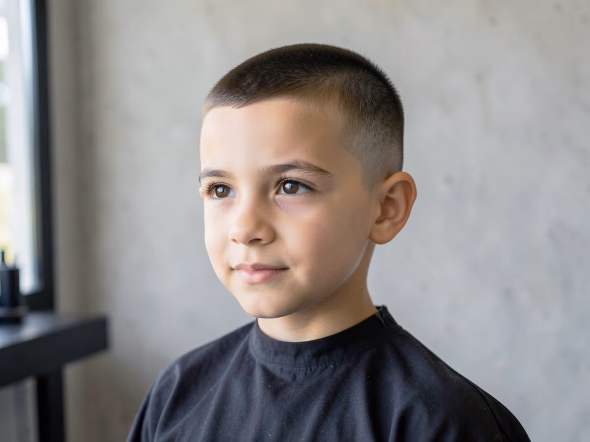 Boy with a low maintenance haircut for boys