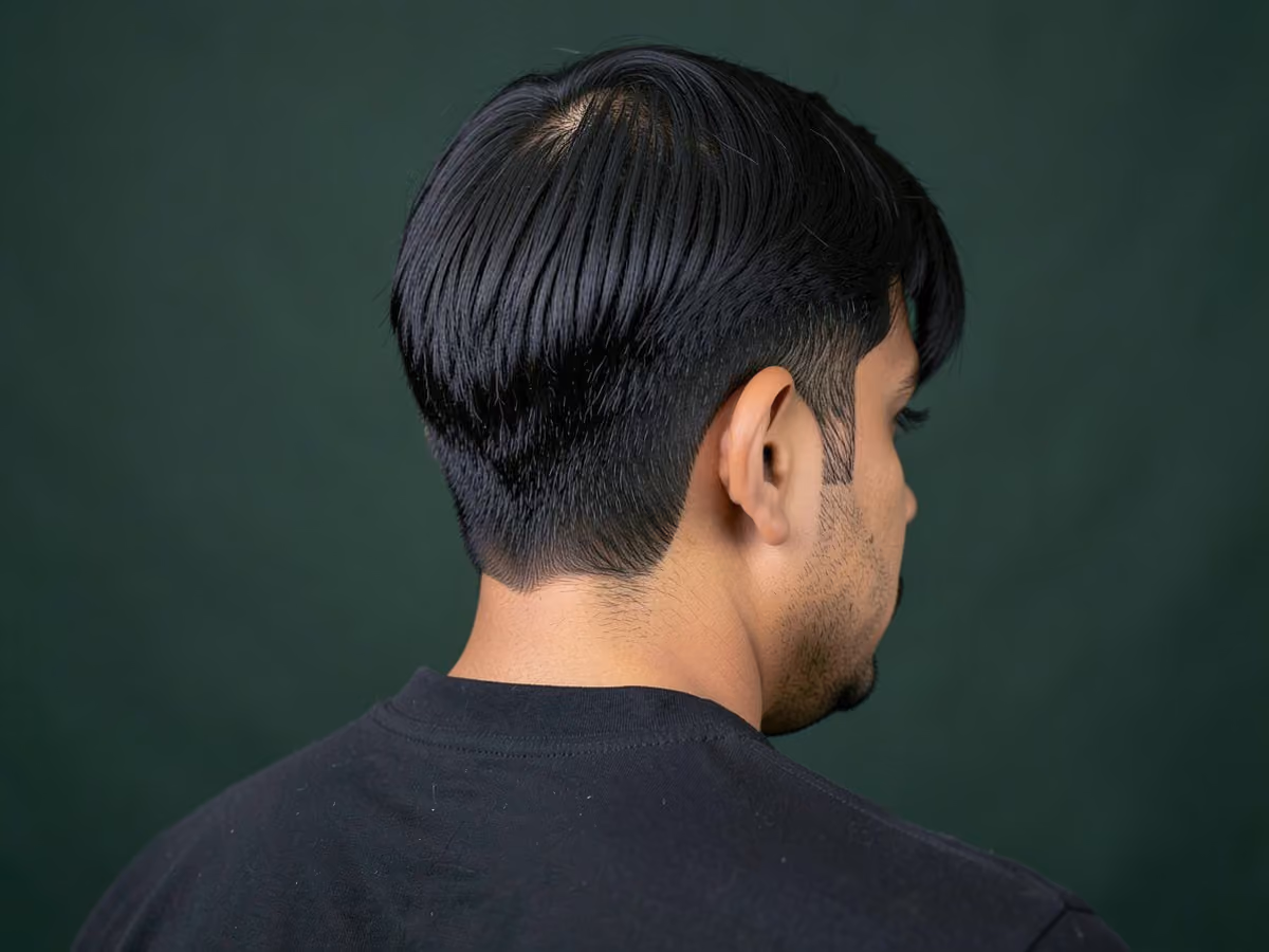 Man with a low maintenance haircut for long faces