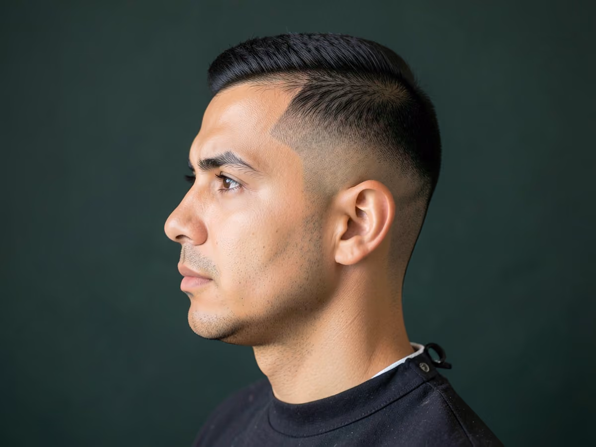 Man with a low maintenance haircut for oval faces