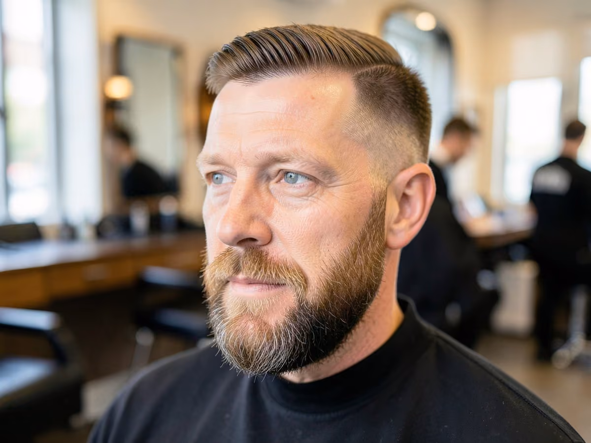 Man with a low maintenance high and tight haircut