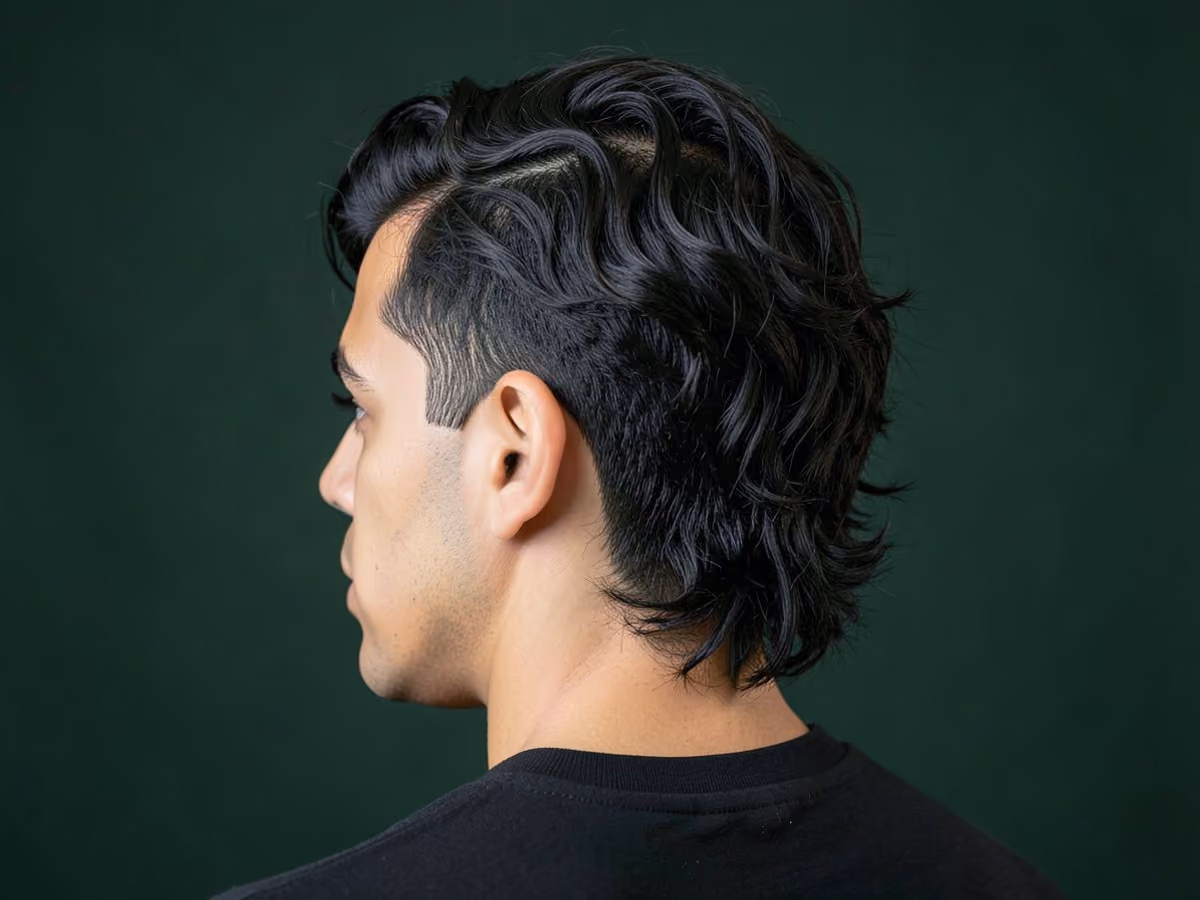 Man with a low maintenance mullet
