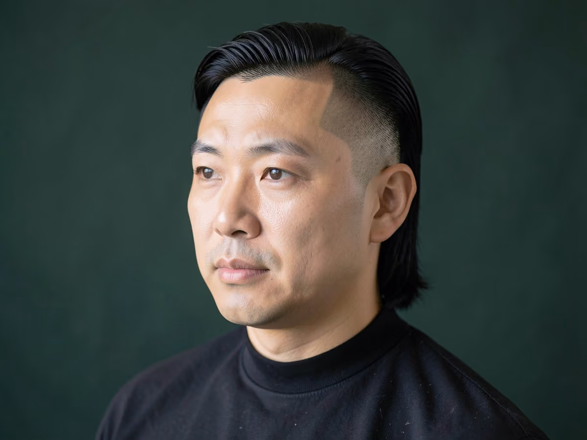 Man with a low maintenance receding hairline cut
