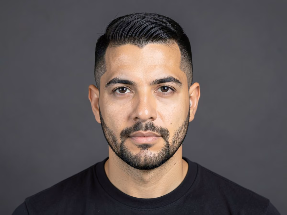 Man with a low maintenance scissor cut