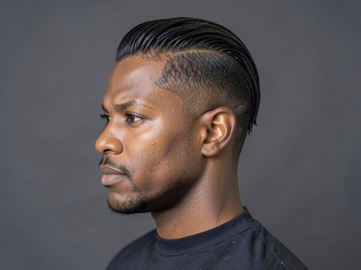 Man with a low maintenance slick back