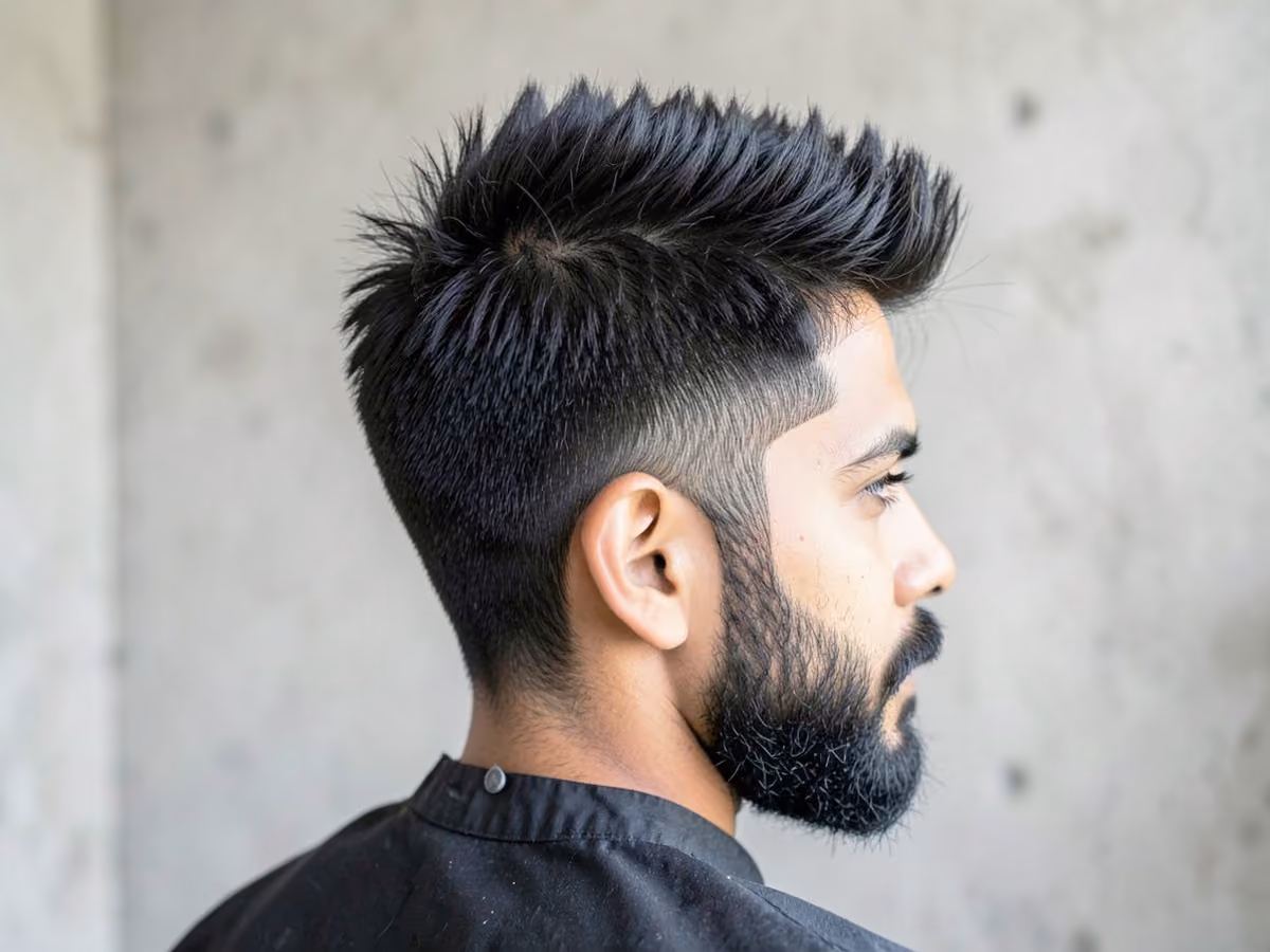 Man with a low maintenance spiky hair