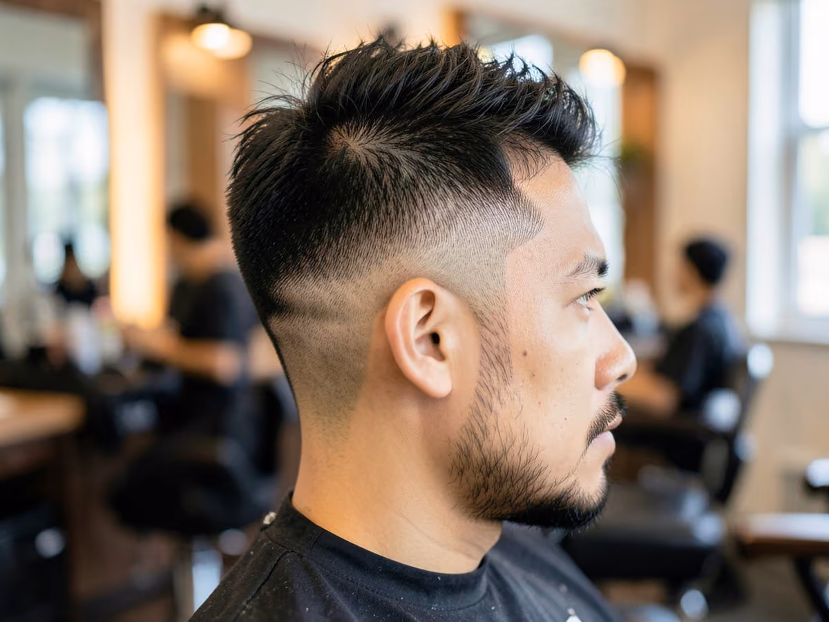 Man with a low maintenance textured crop haircut