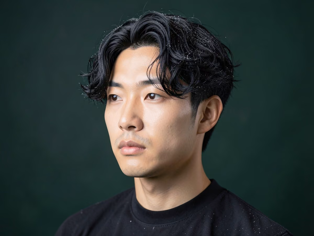 Man with a low maintenance wavy haircut