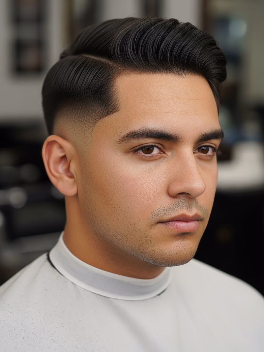 Faded Low Skin Fade Side Part hairstyle for men 2026 — low skin fade with side part variation, best for heart-shaped faces balancing forehead width, modern barbering by Master Stylist Jessica Hamilton