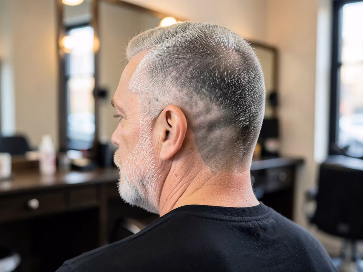 Man with a low skin fade crew cut