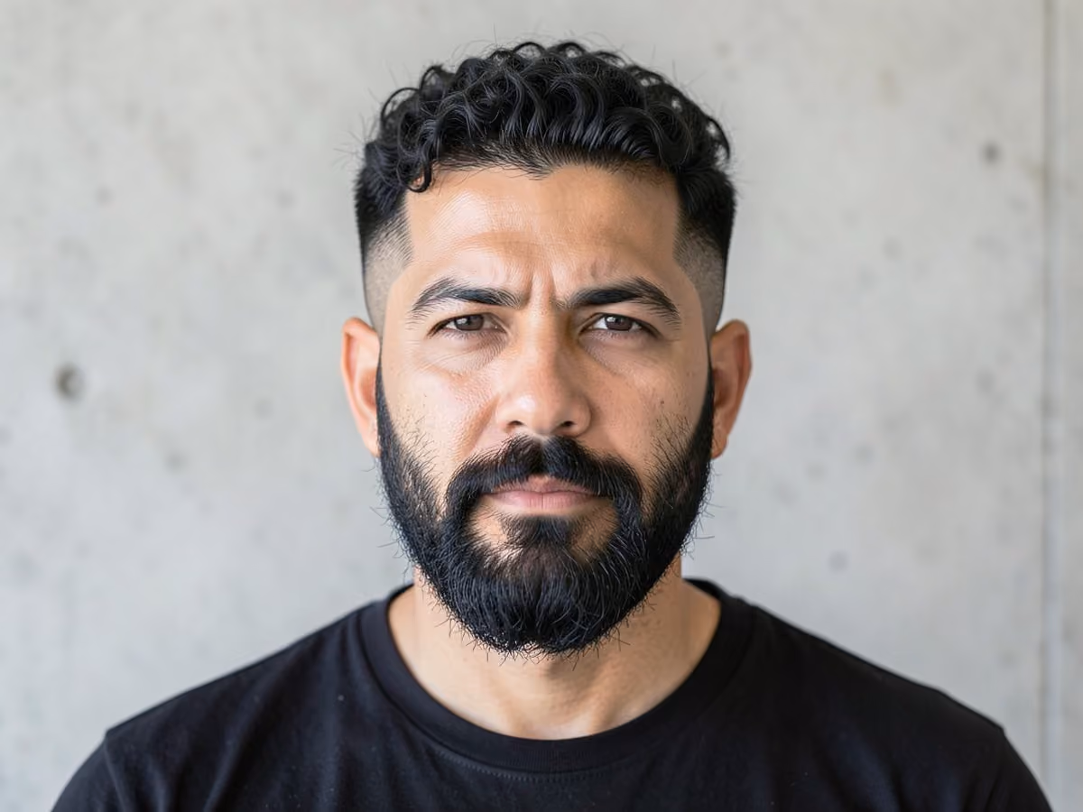 Man with a low skin fade flat top