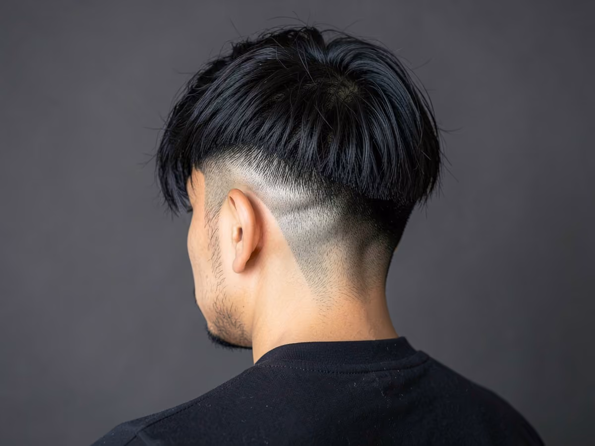 Man with a low skin fade fringe