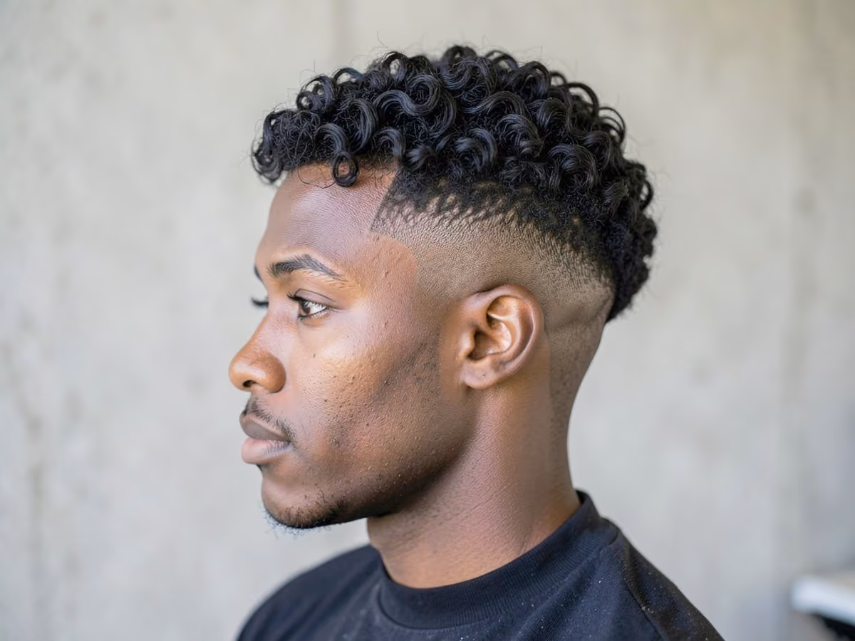 Man with a low skin fade waves