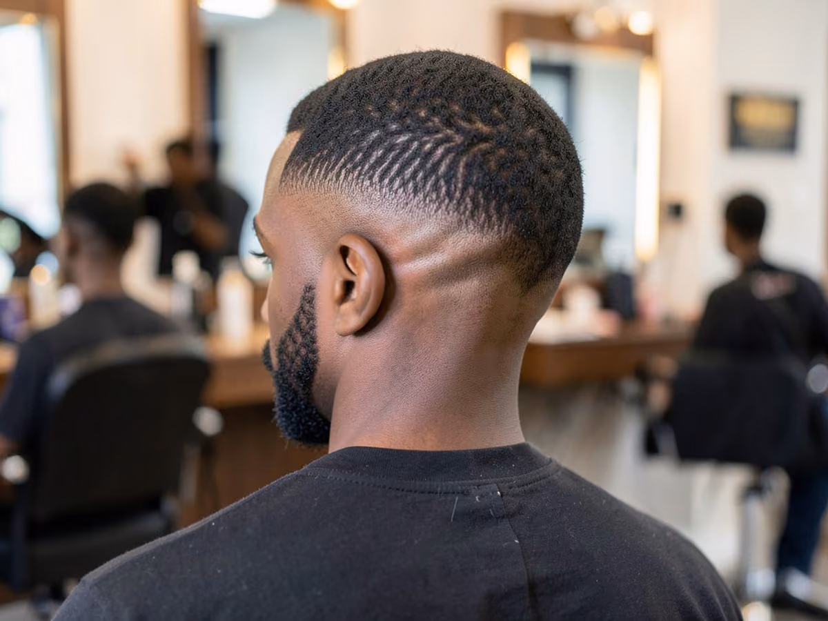 Man with a low skin taper haircut