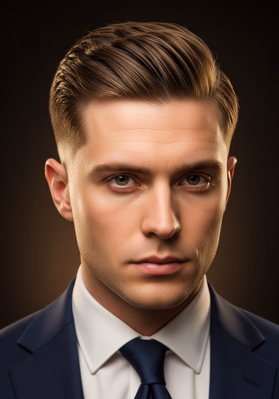 Executive Low Taper hairstyle for men 2026 — low taper fade variation, best for professional men, all faces + straight hair, modern barbering by Master Stylist Jessica Hamilton