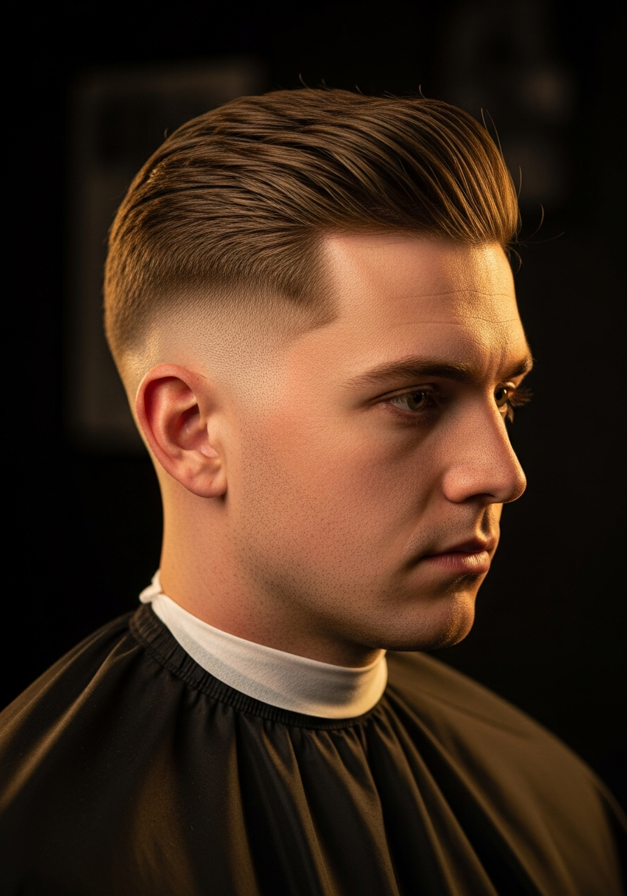 Low Drop Fade Haircut 2026 - Curved Low Taper Fade Behind Ear Style