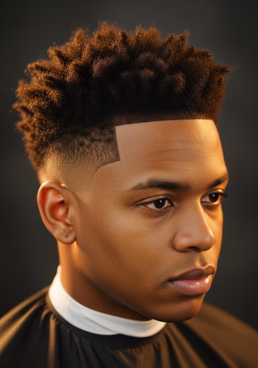Low Taper for Black Male (Curly/Coily) hairstyle for men 2026 — low taper fade variation, best for oval, square, heart faces + curly/coily hair, modern barbering by Master Stylist Jessica Hamilton