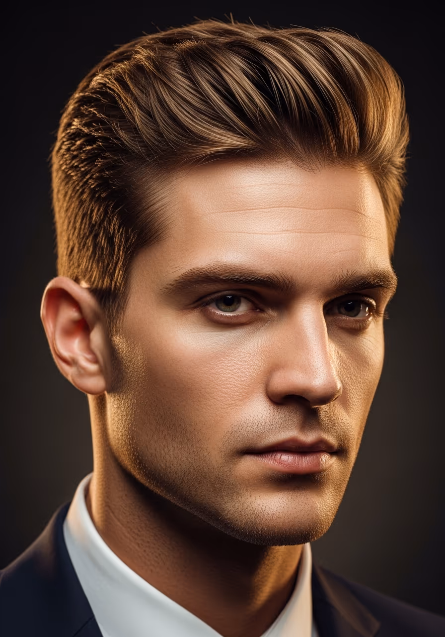Low Taper Blowout (Textured) hairstyle for men 2026 — low taper fade variation, best for oval, round, heart faces + teens/straight hair, modern barbering by Master Stylist Jessica Hamilton