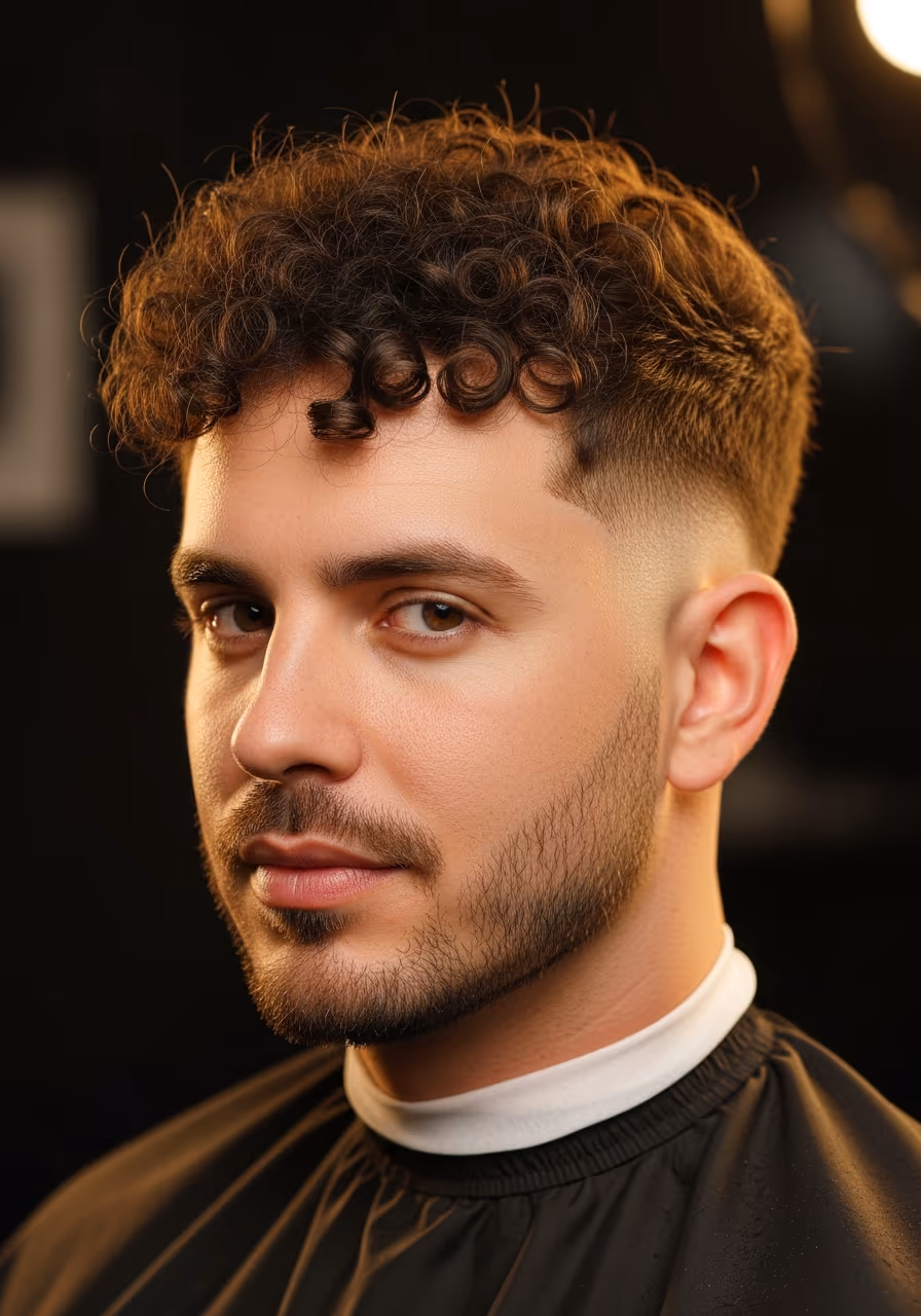 Low Taper Curly Hair hairstyle for men 2026 — low taper fade variation, best for oval, round, diamond faces + curly/coily hair, modern barbering by Master Stylist Jessica Hamilton