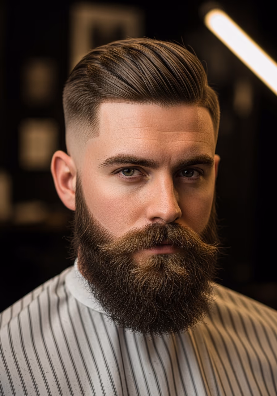 Low Taper Fade with Beard hairstyle for men 2026 — low taper fade variation, best for all faces + any hair type, modern barbering by Master Stylist Jessica Hamilton