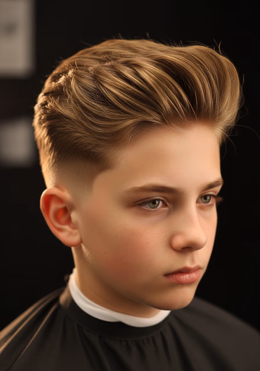 Low Taper Fluffy Hair (Boys) hairstyle for men 2026 — low taper fade variation, best for boys/teens + fine/thin hair (all faces), modern barbering by Master Stylist Jessica Hamilton