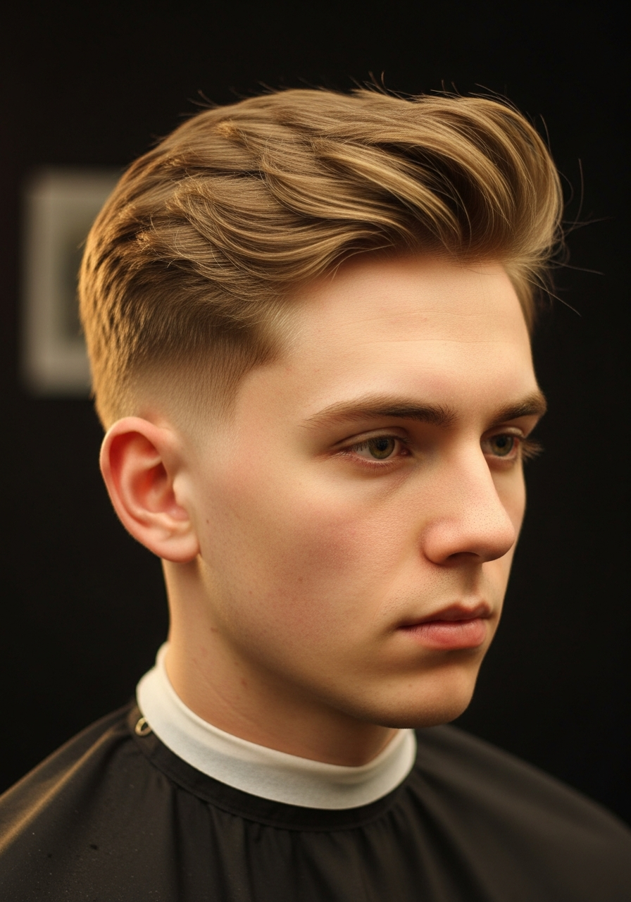 Low Taper Fluffy Hair Hairstyle 2026 - Voluminous Low Taper Fade for Fine and Thin Hair