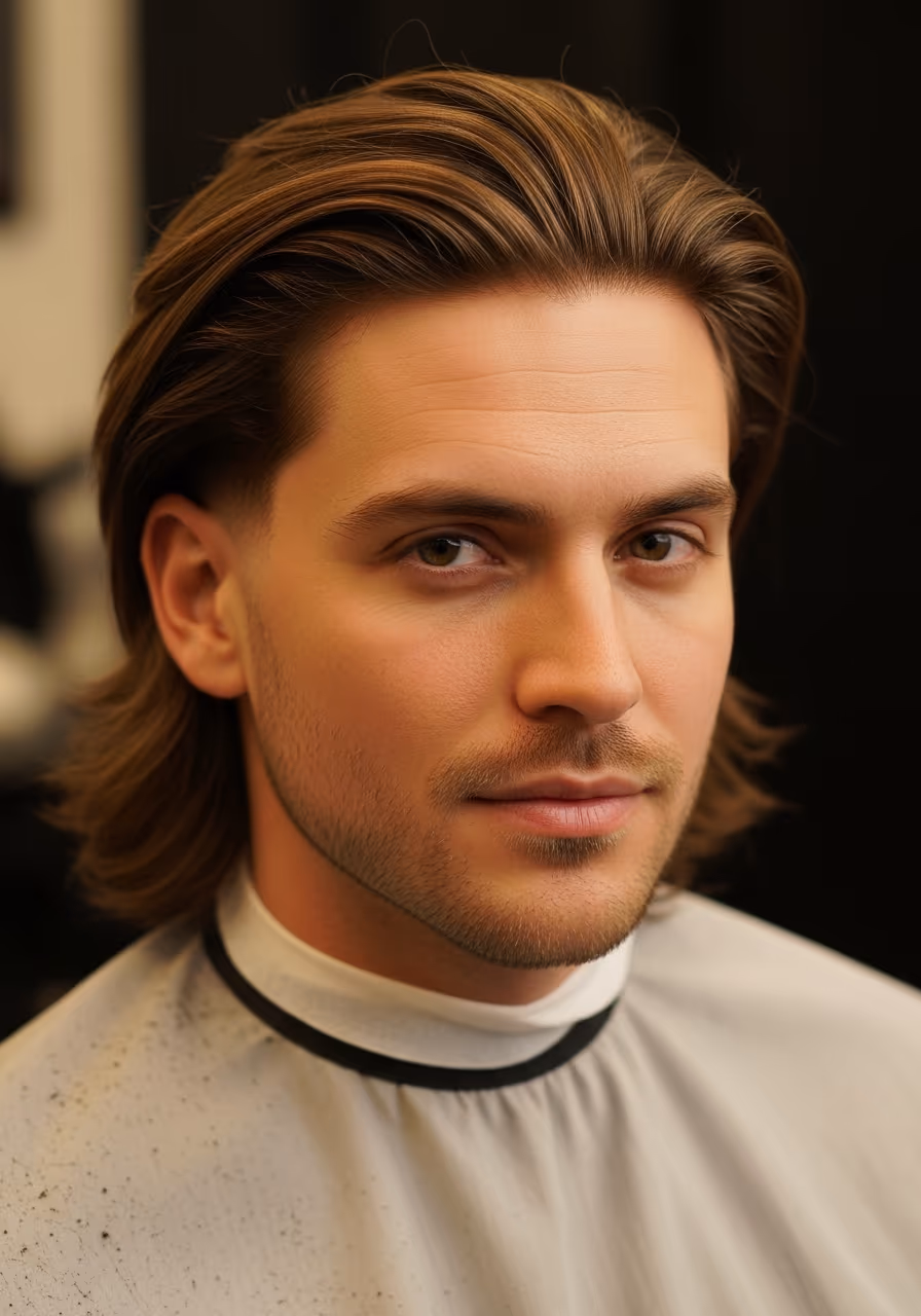 Low Taper Long Hair hairstyle for men 2026 — low taper fade variation, best for oval, heart, square faces + wavy/straight hair (longer lengths), modern barbering by Master Stylist Jessica Hamilton