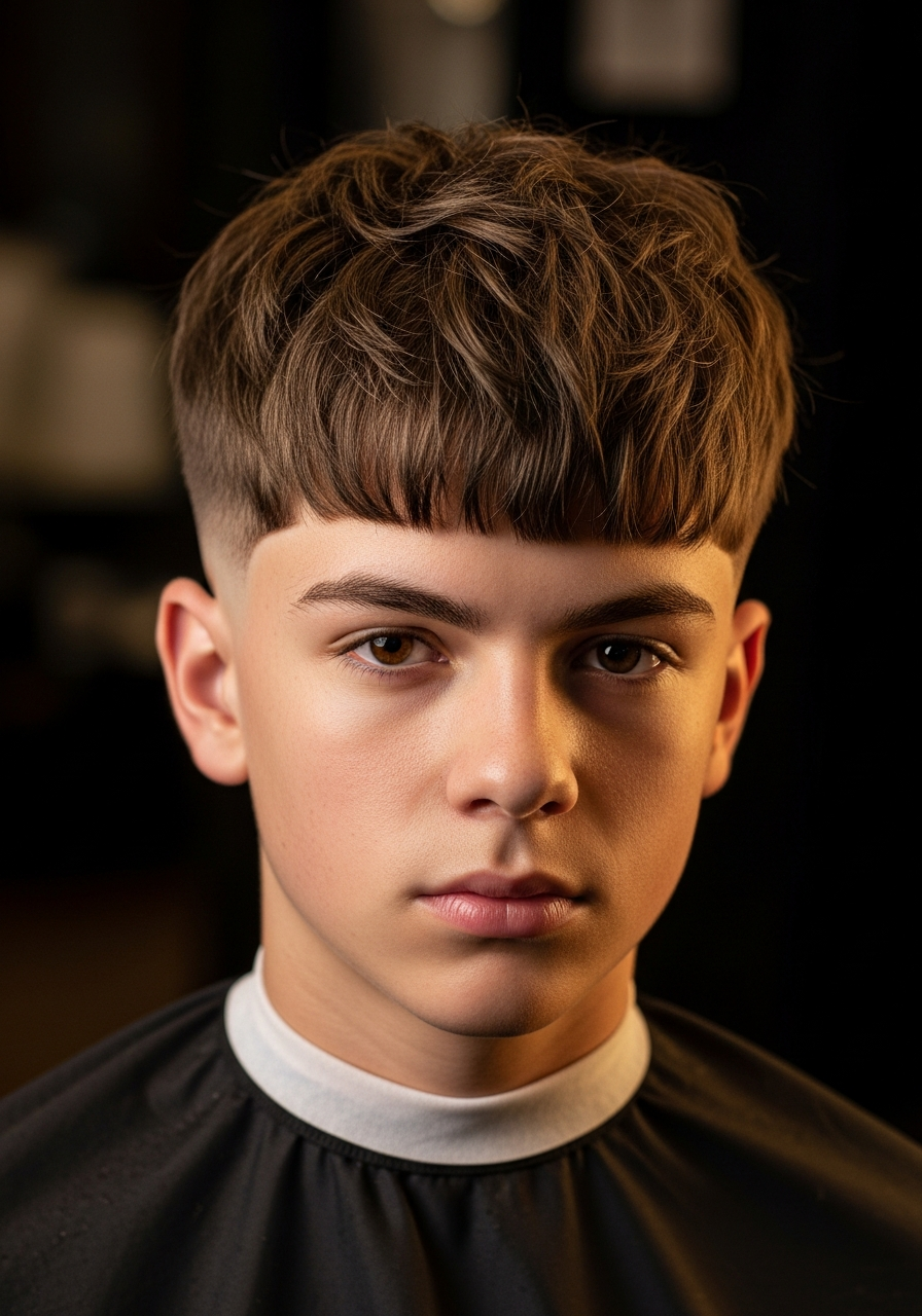 Low Taper Textured Fringe 2026 - Messy Choppy Fringe Low Taper Fade for Teens