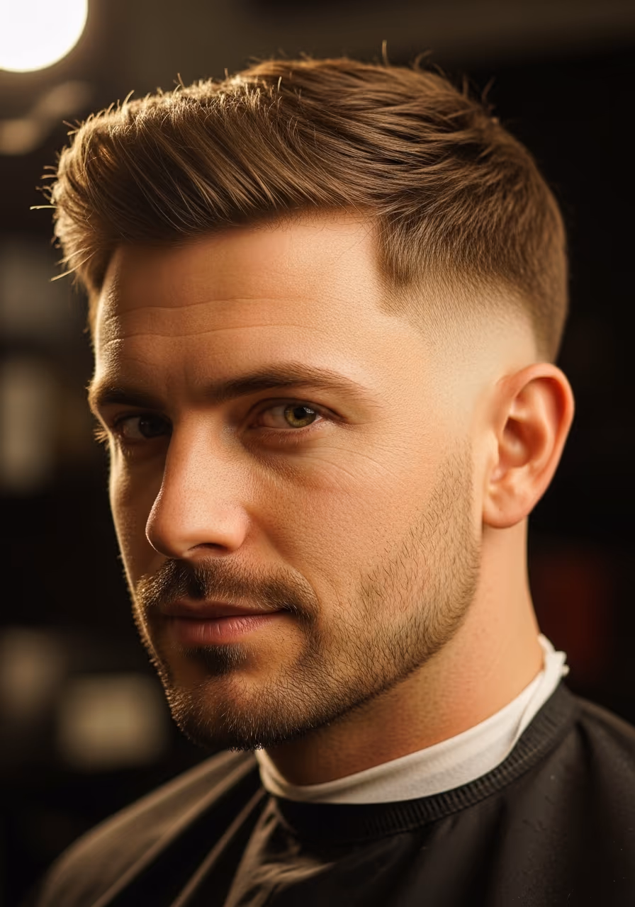 Short Textured Hair with Low Taper Fade hairstyle for men 2026 — low taper fade variation, best for busy lifestyles, all hair types, modern barbering by Master Stylist Jessica Hamilton