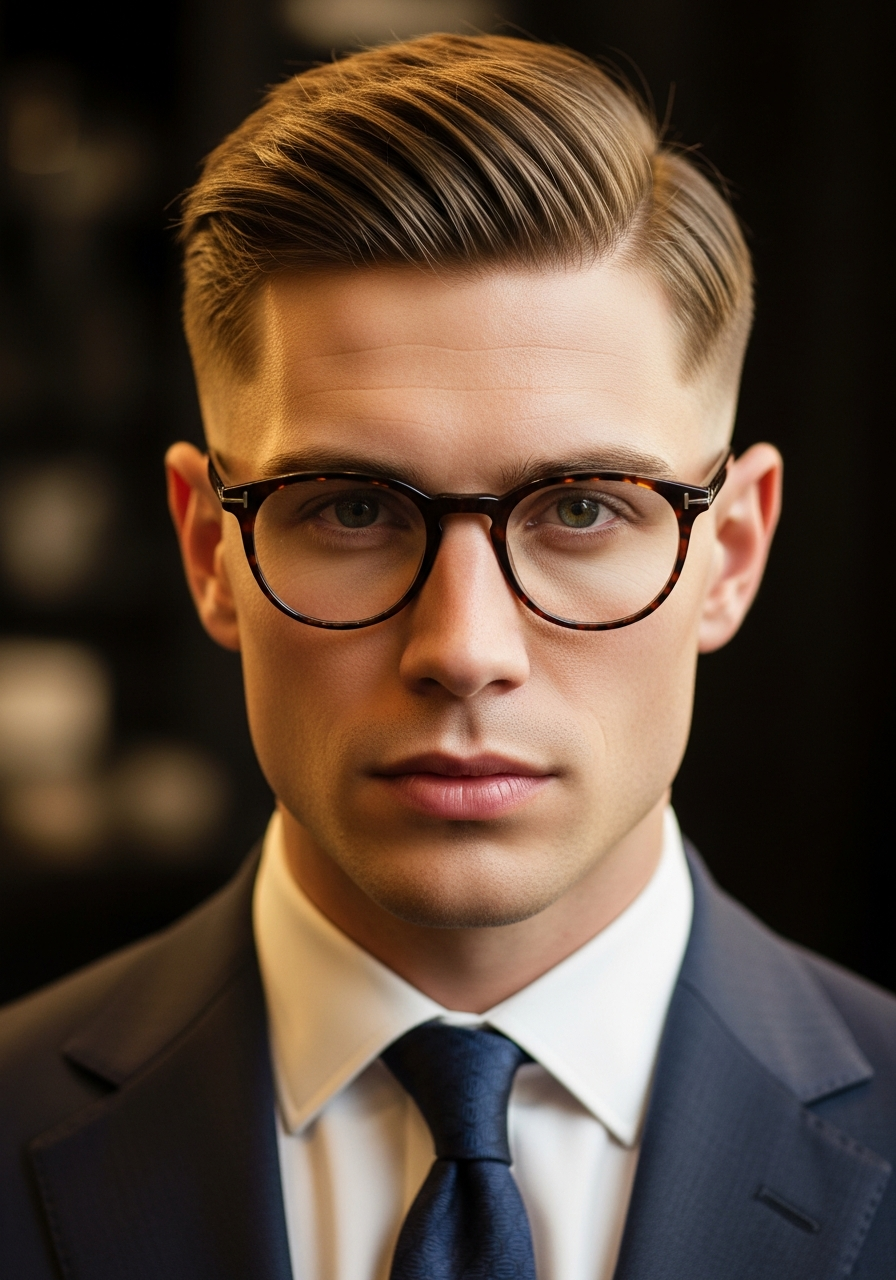 Side Swept Ivy League Low Taper Fade 2026 - Classic Vintage Men's Haircut