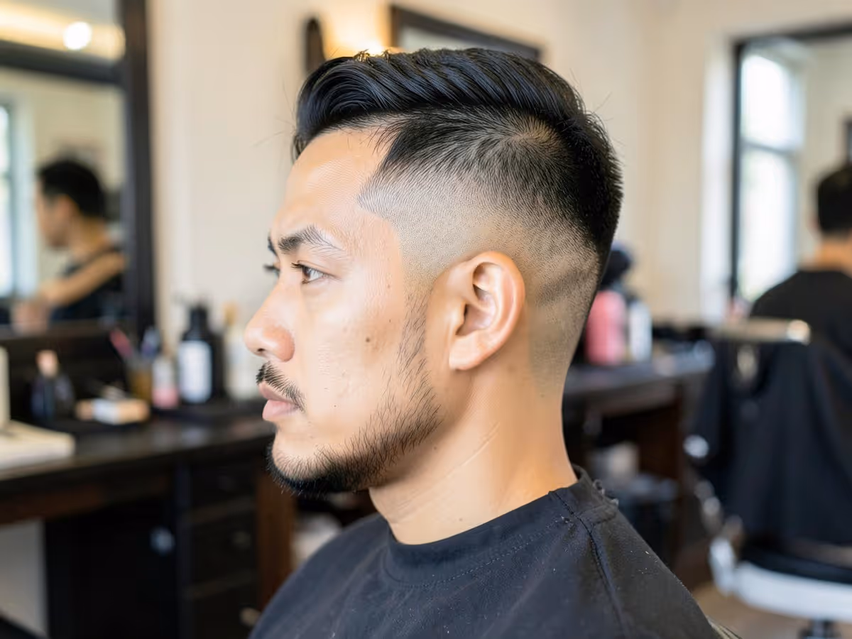 Man with a classic low taper fade and short textured top