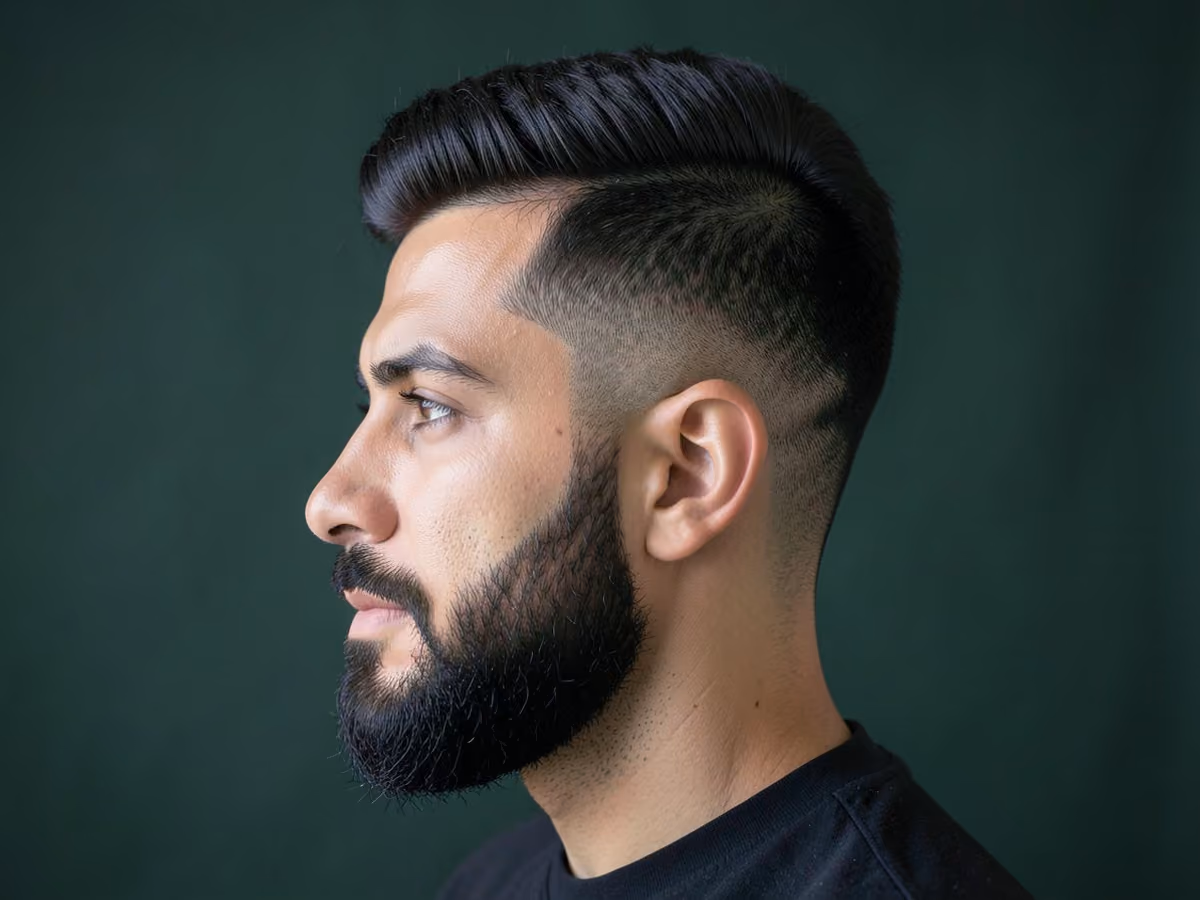 Man with a low taper quiff