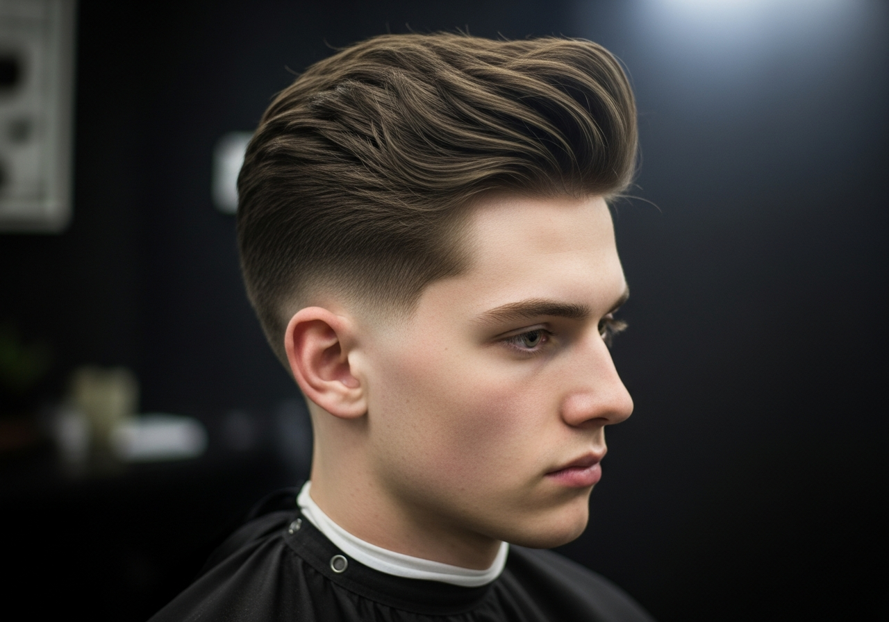Men's Blowout Taper Medium Length Hairstyle 2026 - Voluminous medium top with rounded taper sides