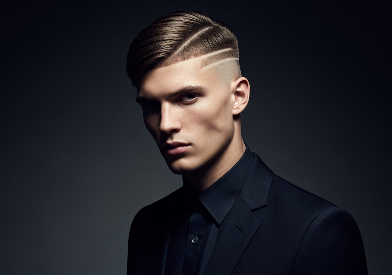 Men's Disconnected Undercut Medium Length Hairstyle 2026 - Bold medium top with sharp no-blend sides