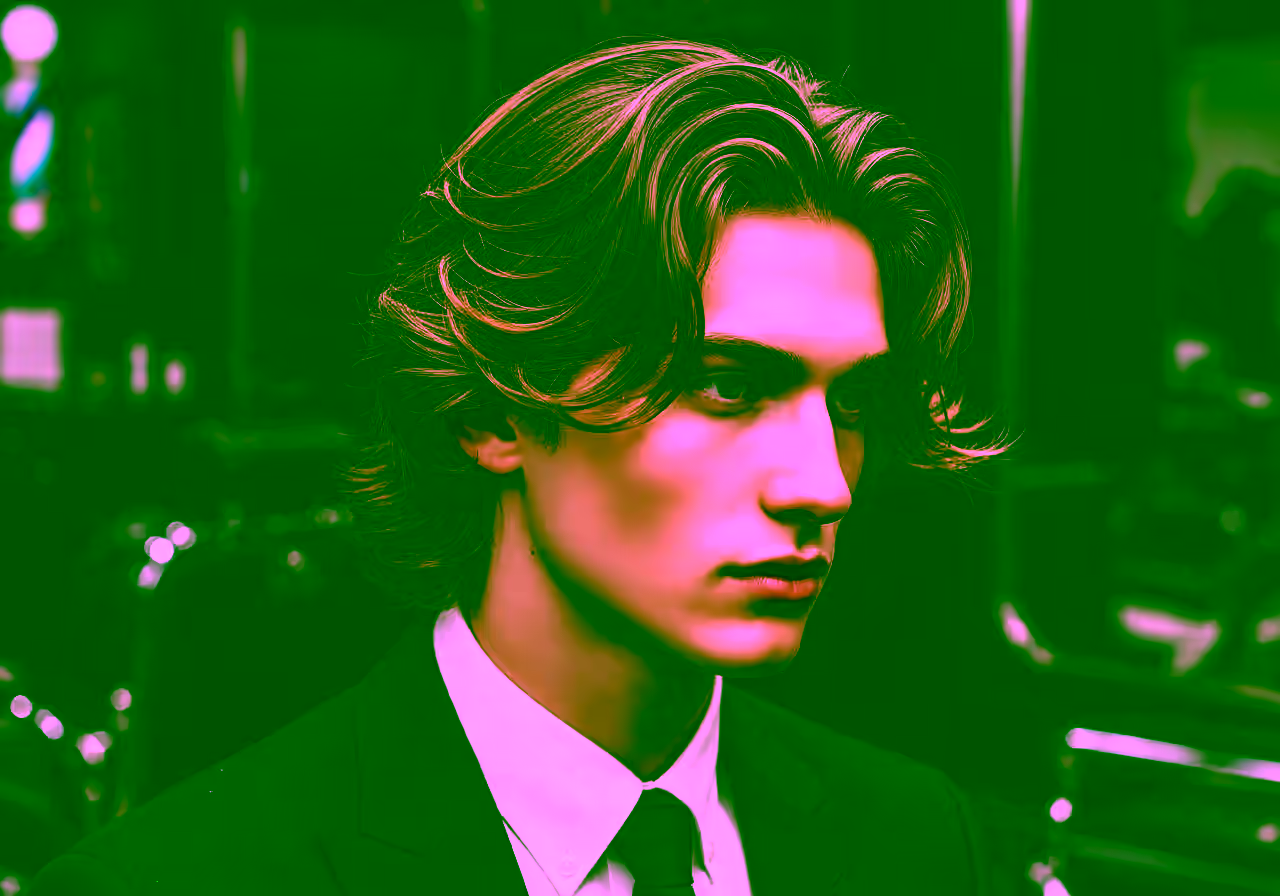 Medium Layered Flow hairstyle for men 2026 — medium length hairstyles variation, best for wavy hair + all faces, modern barbering by Master Stylist Jessica Hamilton