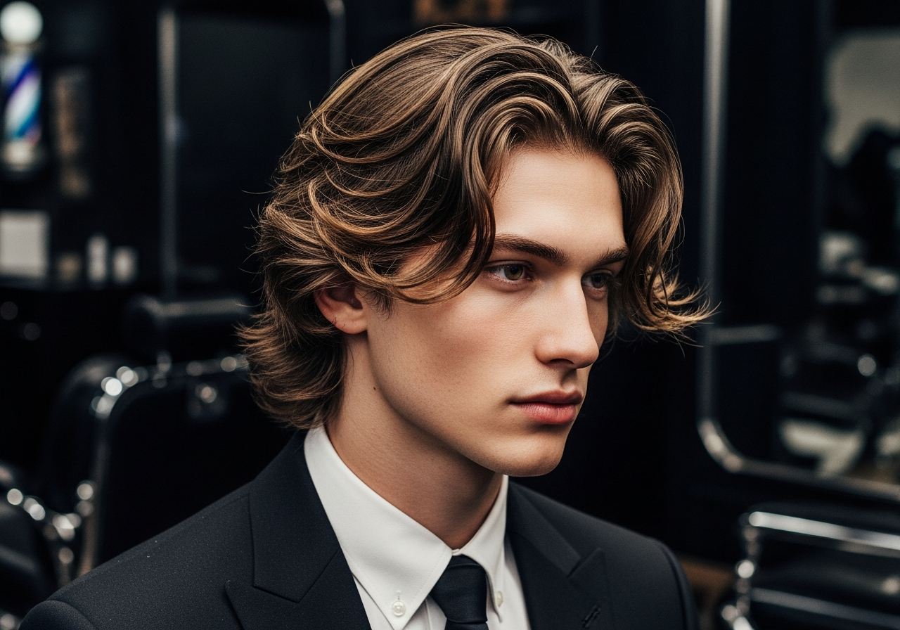 Men's Medium Layered Flow Hairstyle 2026 - Relaxed medium length with soft flowing layers