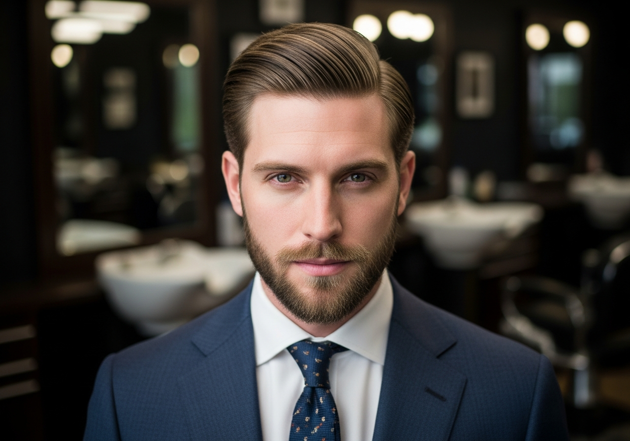 Men's Medium Side Part Hairstyle 2026 - Clean medium length with defined side part