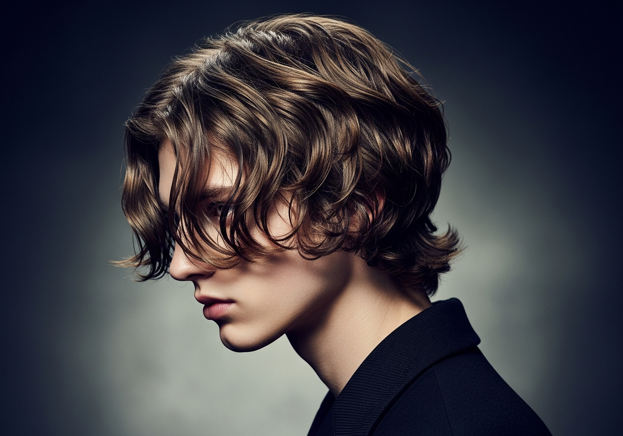 Men's Medium Textured Flow Hairstyle 2026 - Heavily textured medium length with natural piecey movement