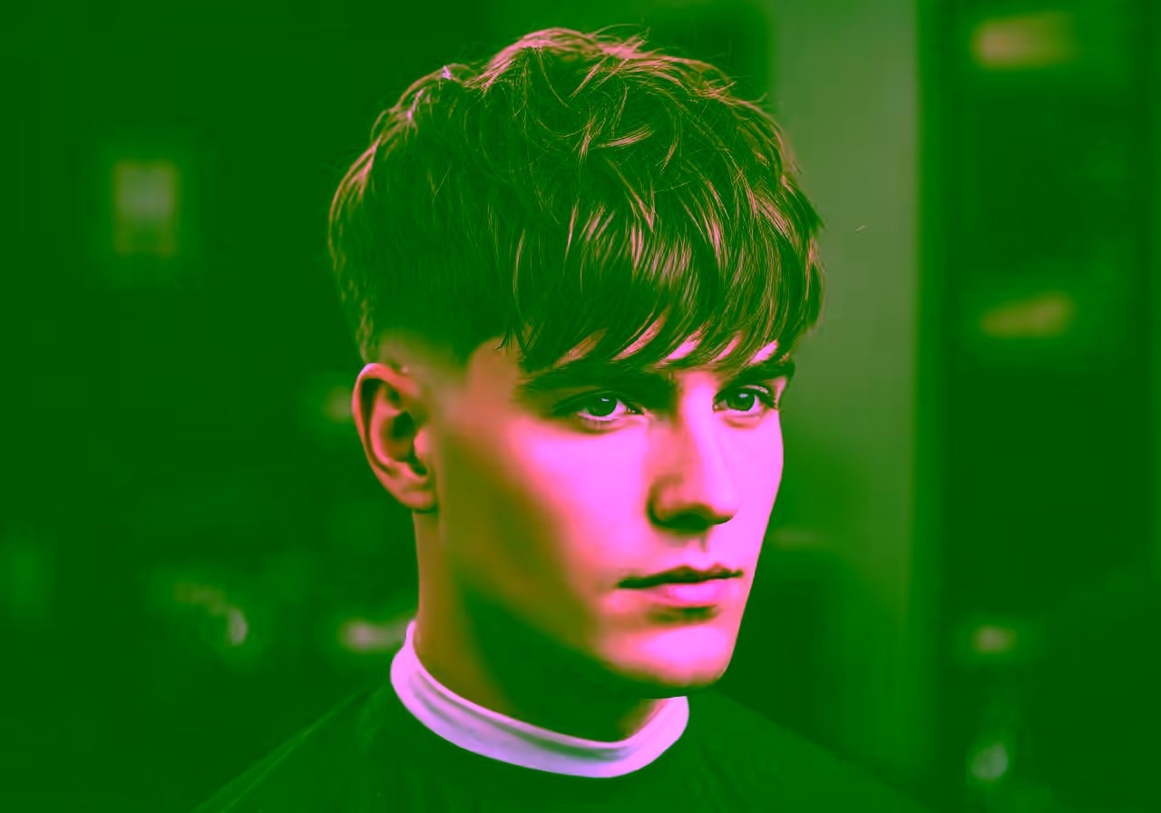 Messy Fringe Medium hairstyle for men 2026 — medium length hairstyles variation, best for casual looks + all faces, modern barbering by Master Stylist Jessica Hamilton
