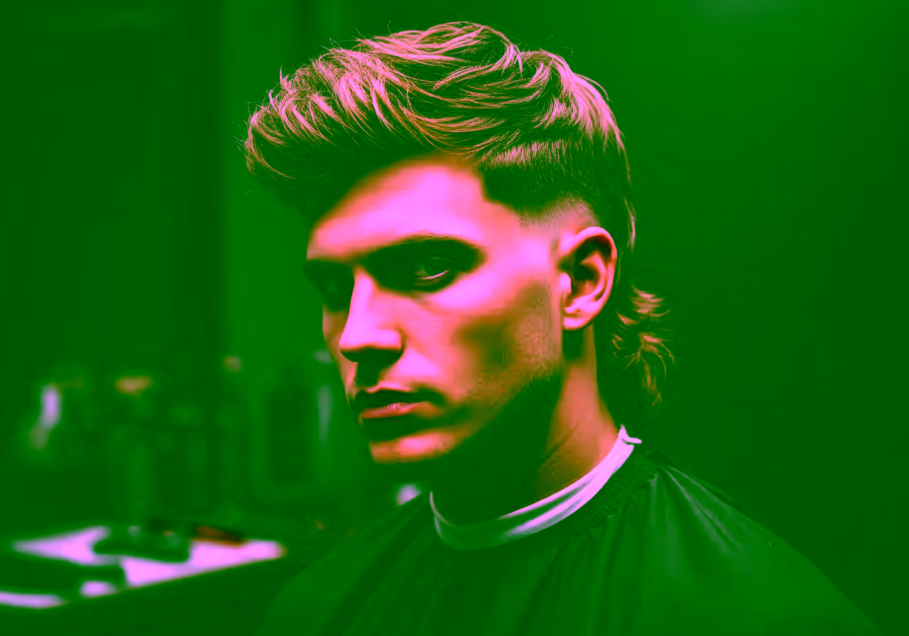 Modern Mullet hairstyle for men 2026 — medium length hairstyles variation, best for oval faces + straight/wavy hair, modern barbering by Master Stylist Jessica Hamilton