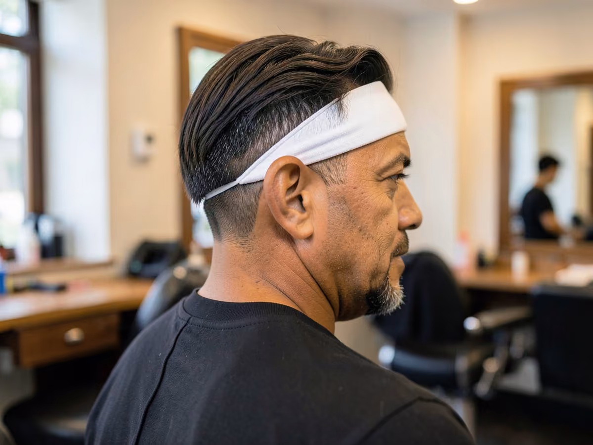 Man with a medium hair with headband