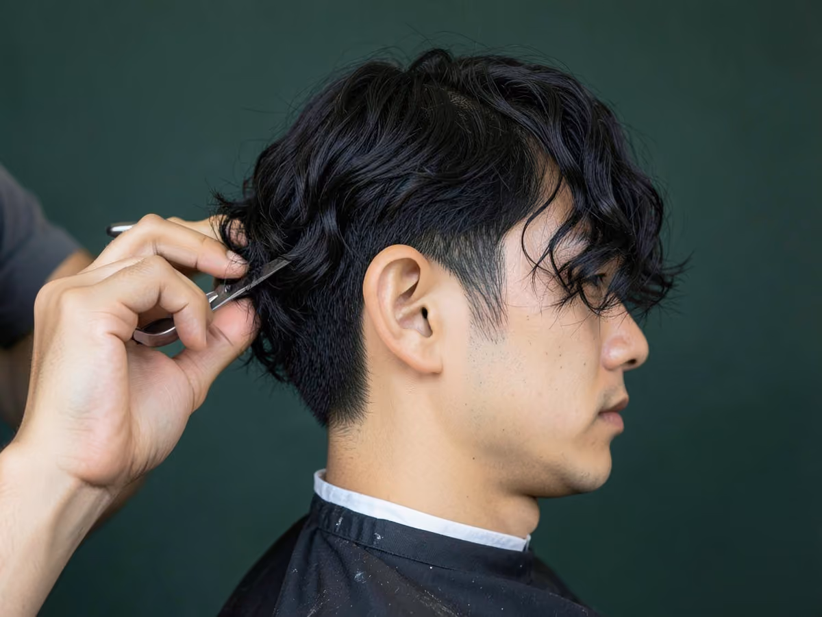 Man with a medium wavy hair
