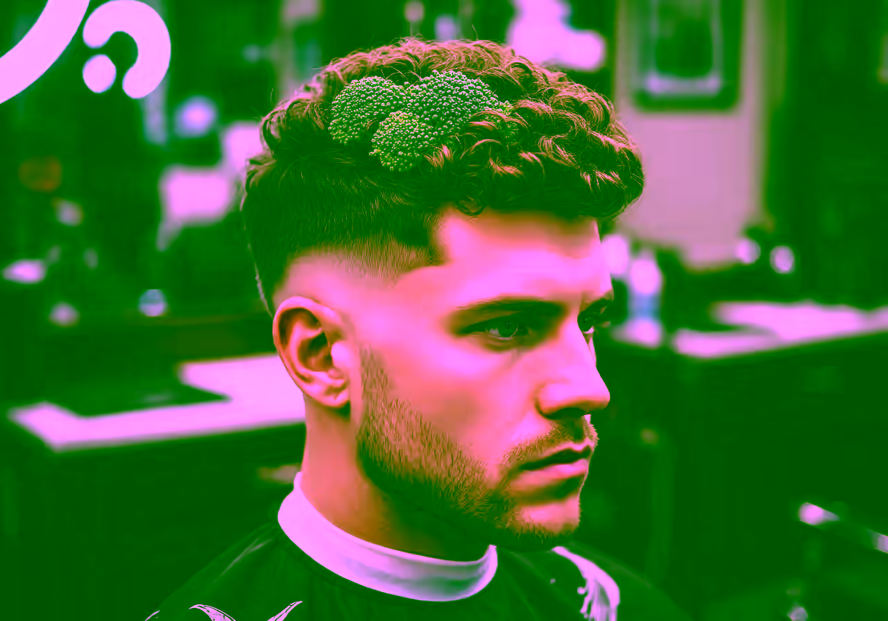 Broccoli Style Mid Taper hairstyle for men 2026 — medium taper fade variation, best for round/diamond faces + coily/curly hair, modern barbering by Master Stylist Jessica Hamilton