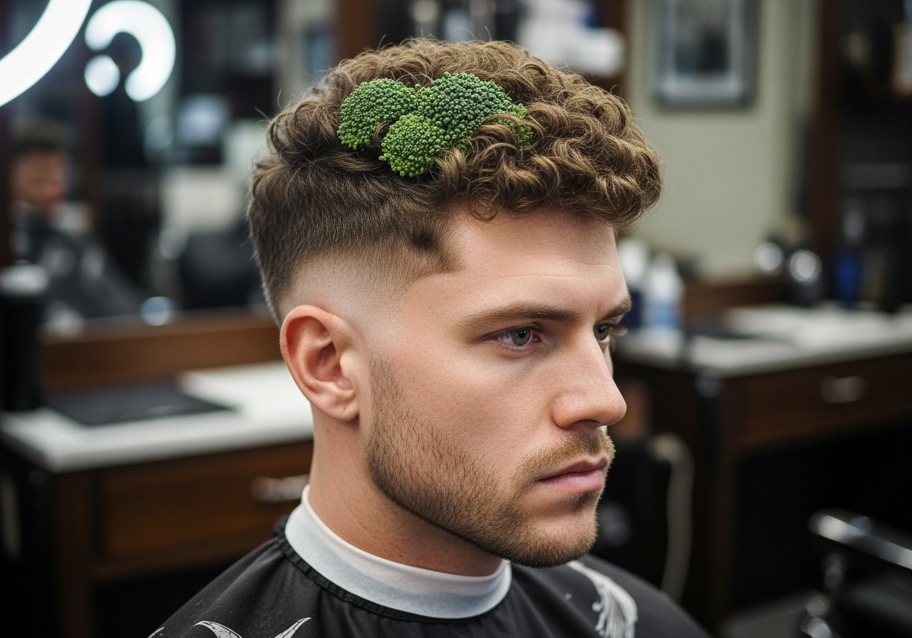 Broccoli Style Medium Taper Fade 2026 - Dense Fluffy Curls Temple Taper