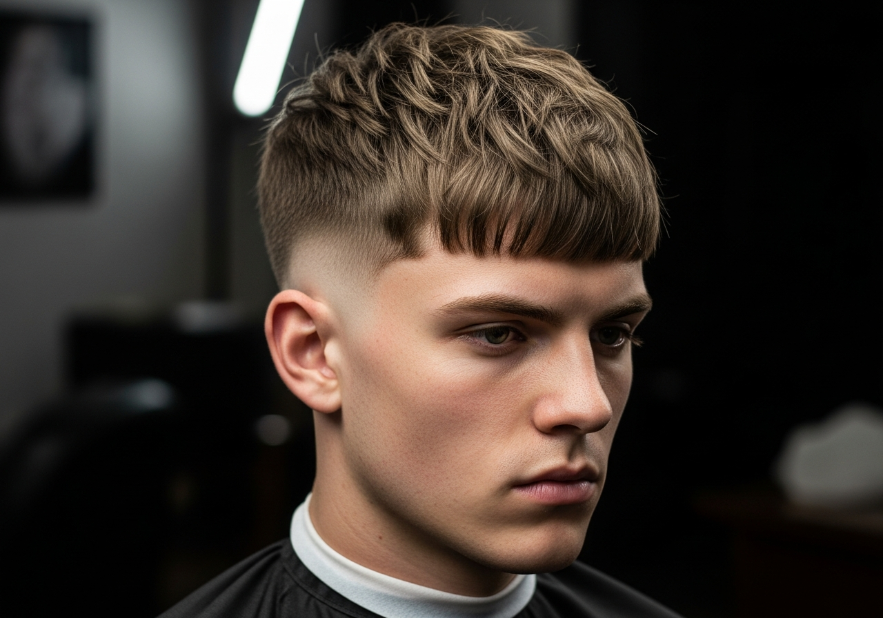 Long Textured Fringe Medium Taper Fade 2026 - Youthful Temple Taper Fringe